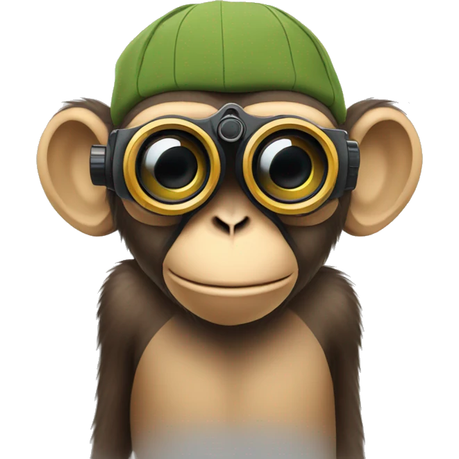Monkey with binoculars  emoji