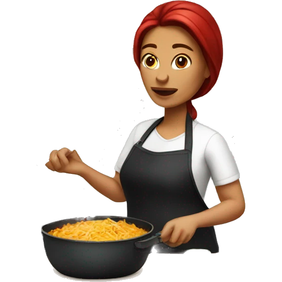 Dark Red Hair Mexican woman cooking emoji