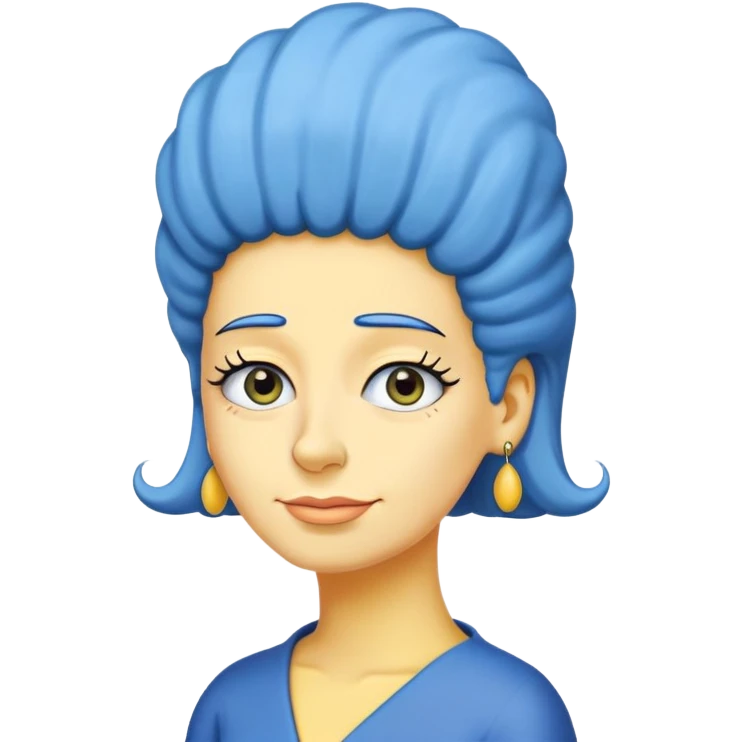 Marge Simpson with her tall blue hair emoji