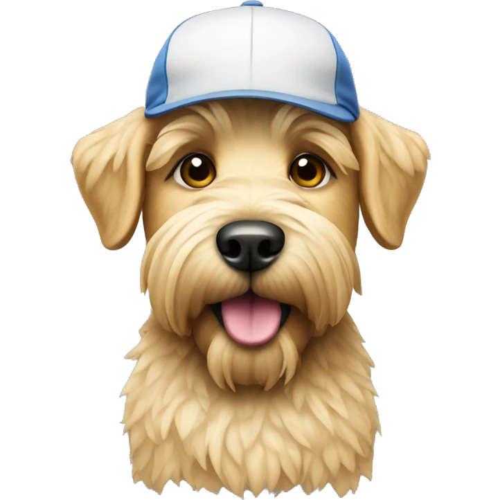Wheaten dog with golf hat emoji
