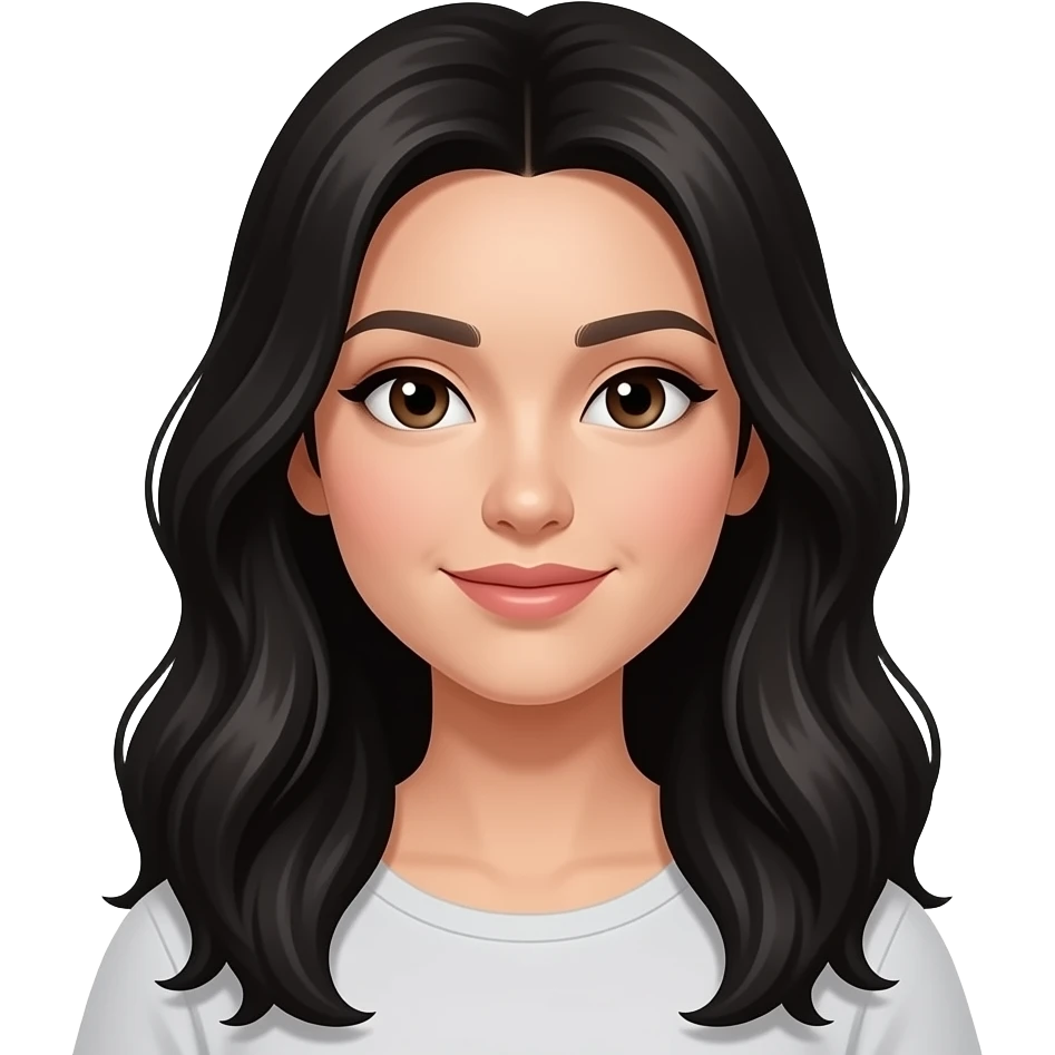 Women with long black hair emoji