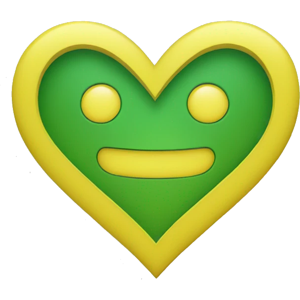 Yellow and green heart emoji