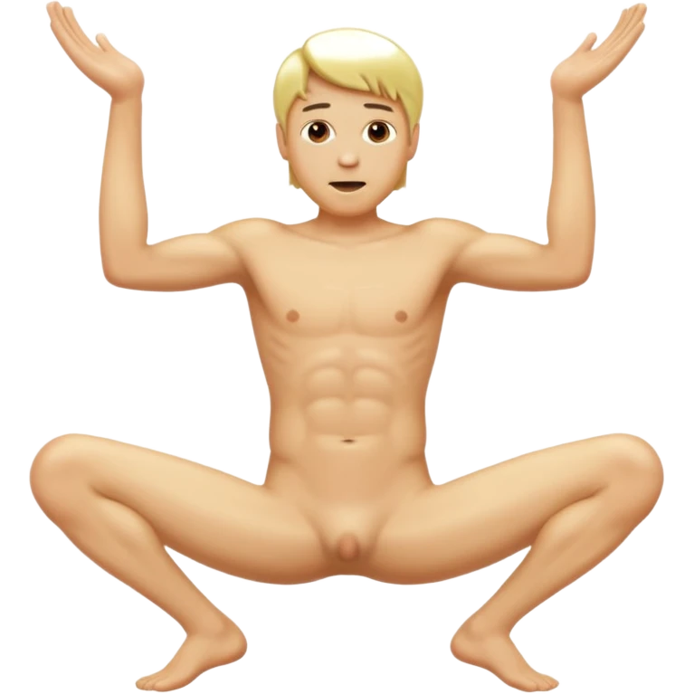 Naked blonde man with legs spread emoji