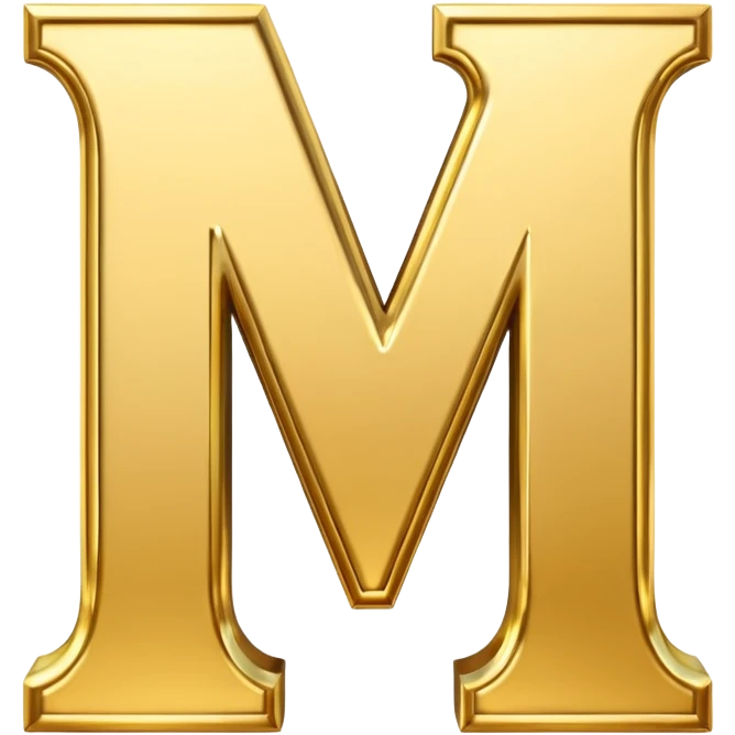 letter M in gold emoji