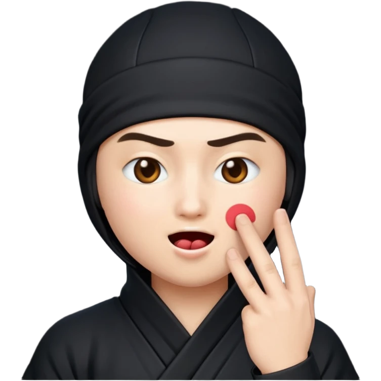 Emoji de ninja tirando besos emoji