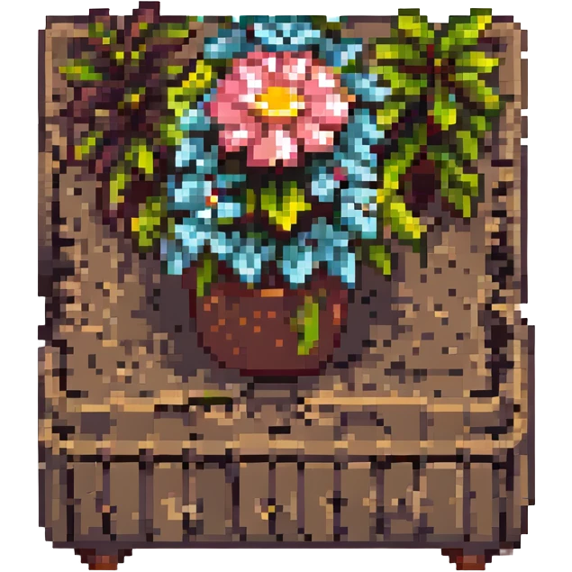 flower bed pixel art style emoji
