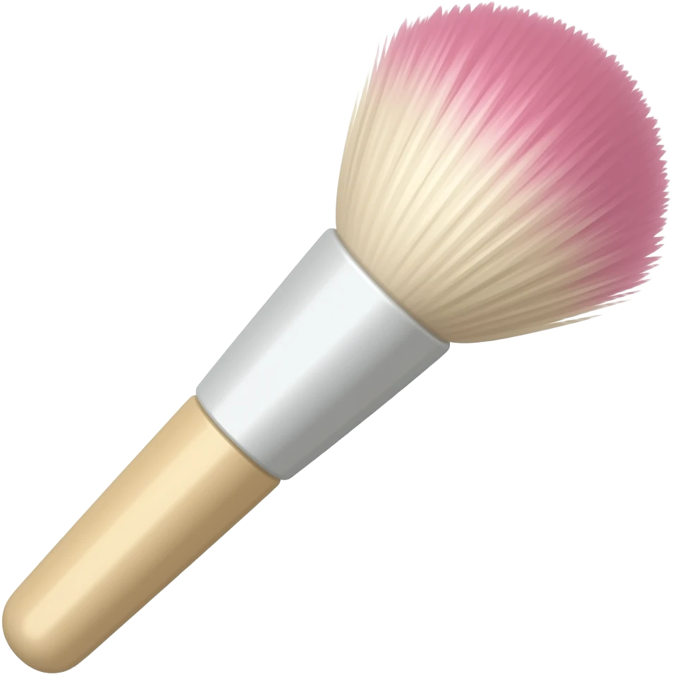 makeup brush, beige handle with pink tip emoji