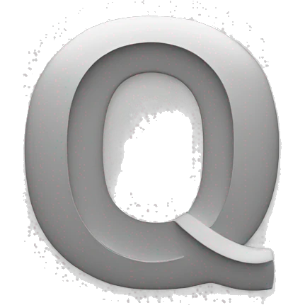 generate icon with letter q in minimal monochromatic fashion with white background emoji