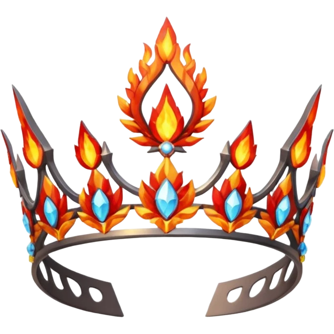 fantasy magic tiara of fire and ash low poly emoji