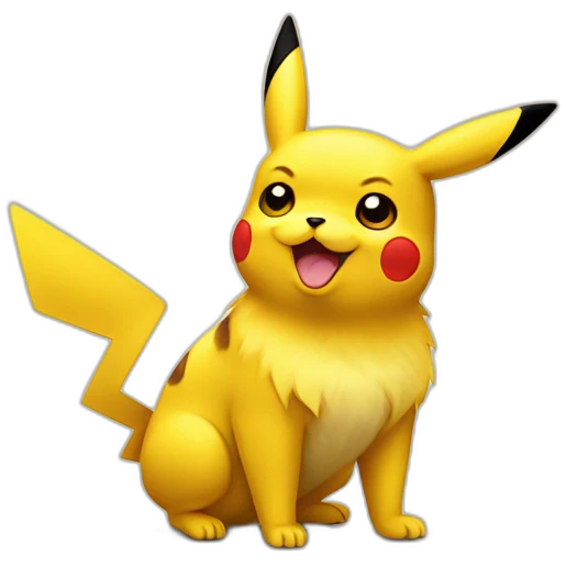 pikachu avec un chien emoji