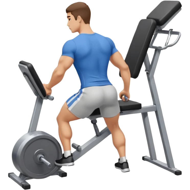 guy working out glutes with shirt on from the backwith machine  emoji