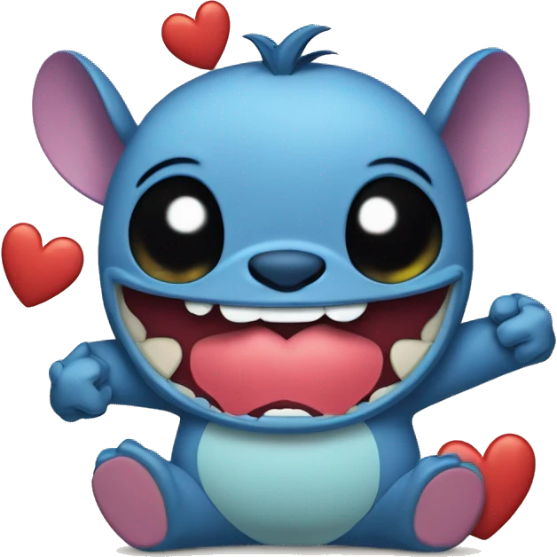 stich con corazón roto y billetes emoji