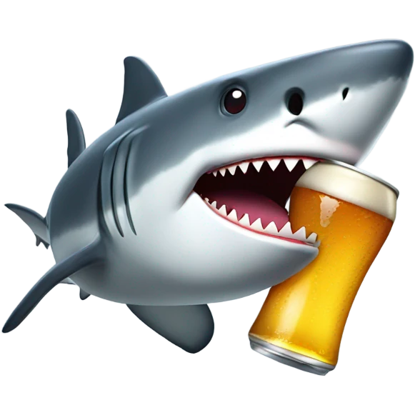Shark holding a beer emoji