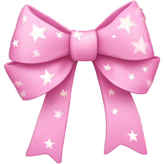 A little thin pink bow with stars emoji