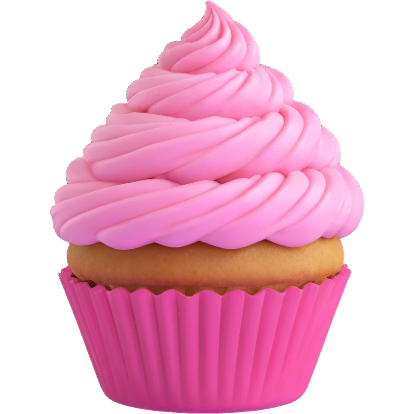 cupcake with pink icing emoji