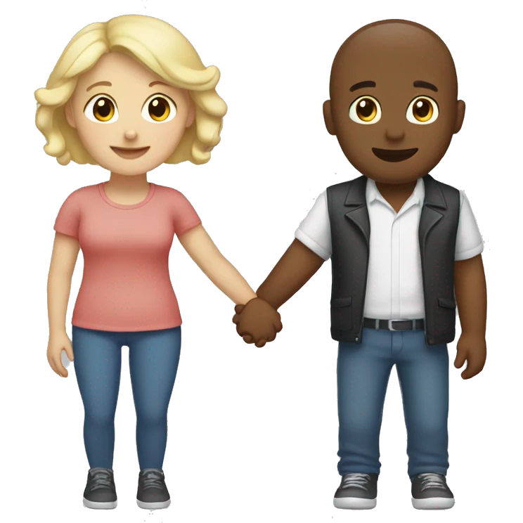 Cute white couple holding hands  emoji