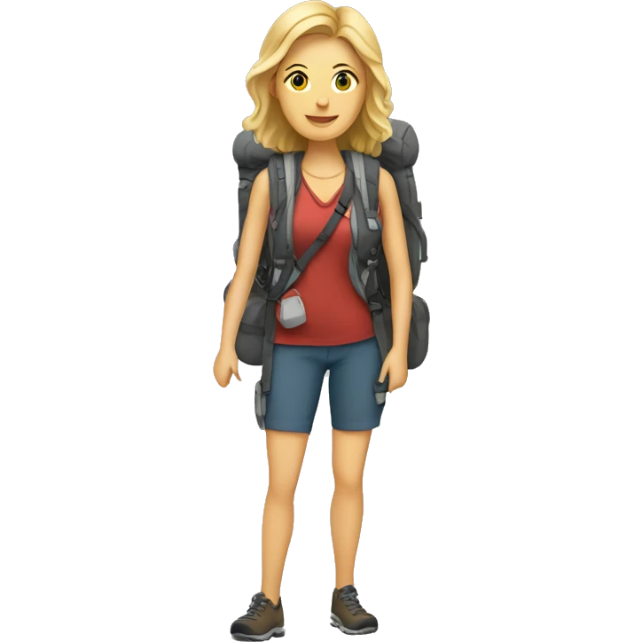 White Women backpacking emoji