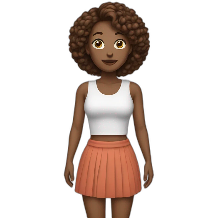 A women wearing skirt and crop top  emoji