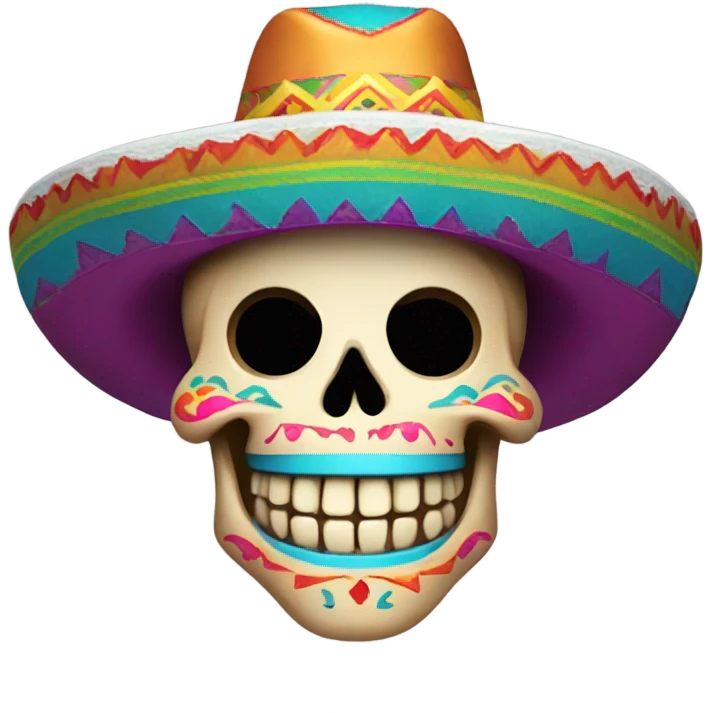 Laughing skull in sombrero  emoji