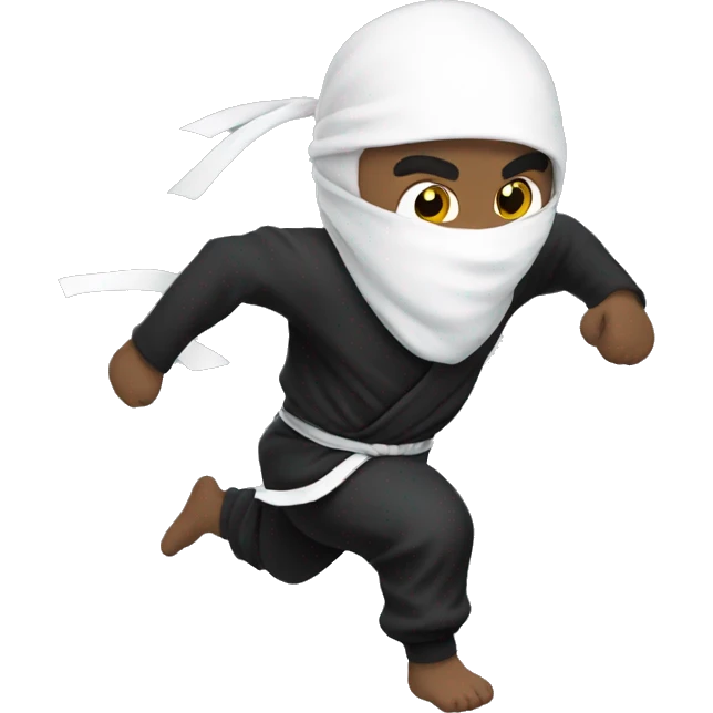 Ninja running white skin emoji