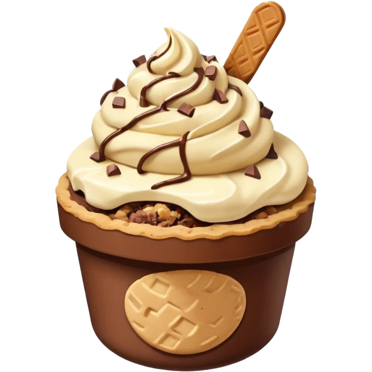 Crumble cookie arcoíris de Nutella y chocolate con un helado de vanilla encima
 emoji