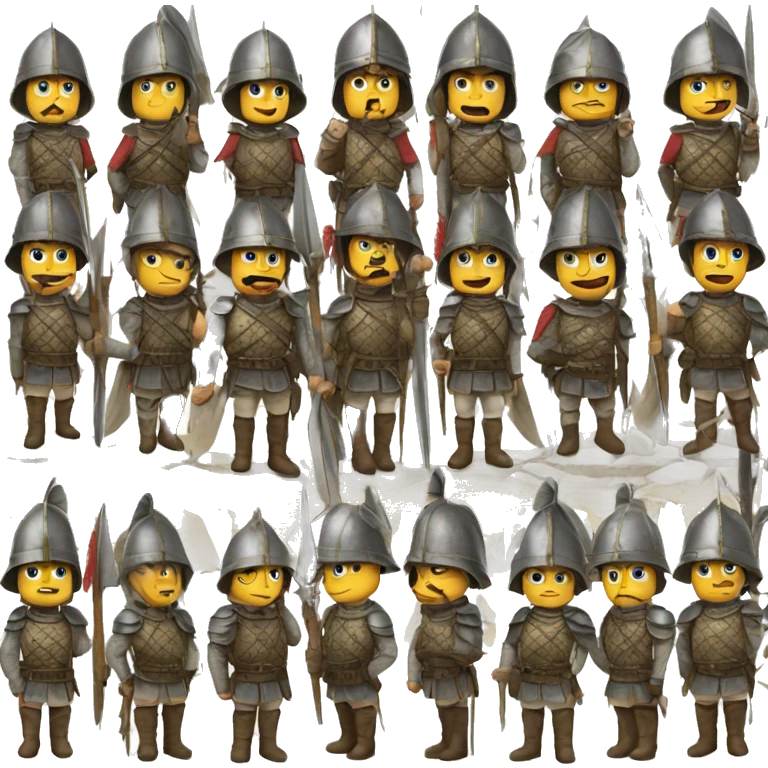 a birds eye view of a rank of medieval soldiers emoji