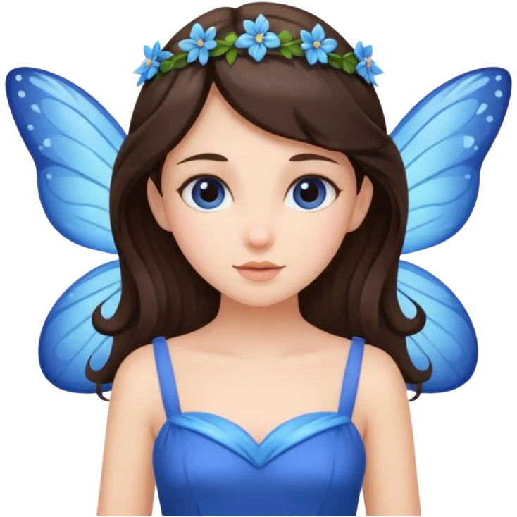 brunette fairy in blue dress  emoji
