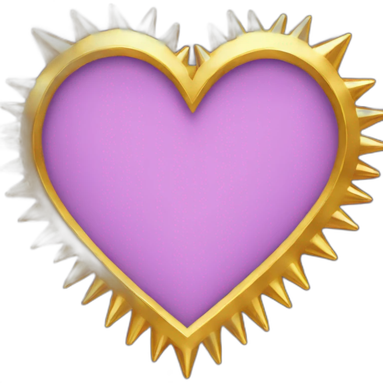 Gold spiky heart frame emoji