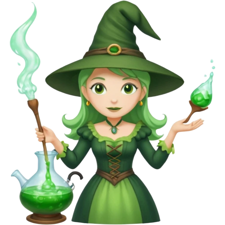 green witch cooking potion emoji