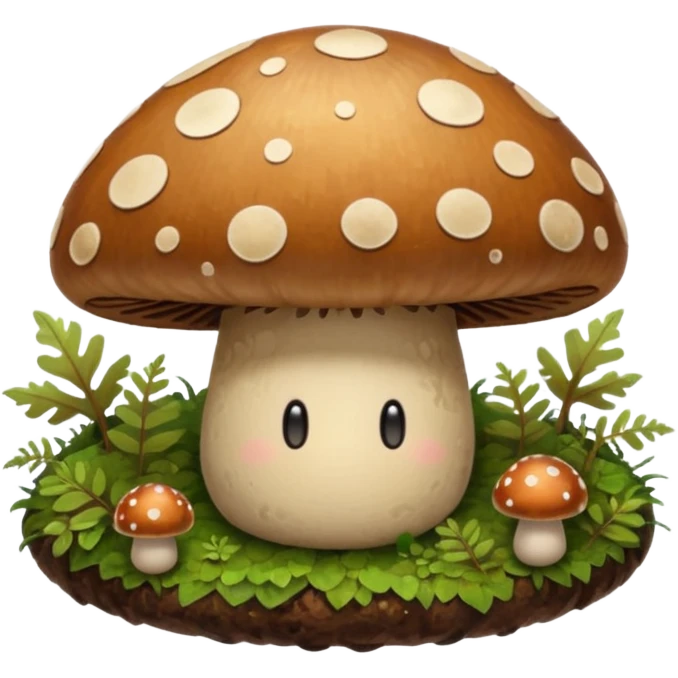 A sleeping mushroom emoji