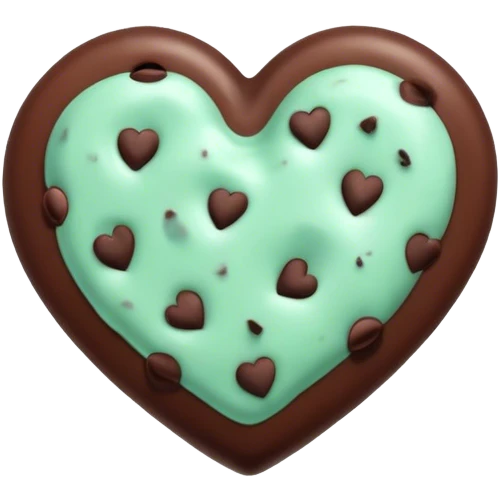 Mint chocolate chip heart emoji