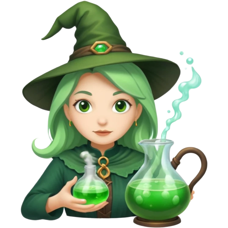 green witch cooking potion emoji