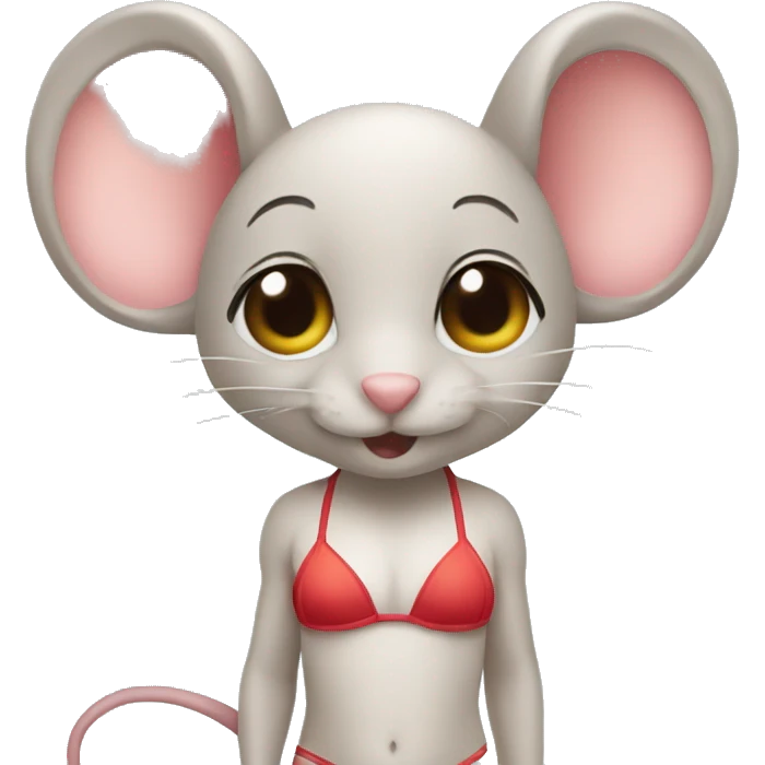 Mouse in bikini emoji