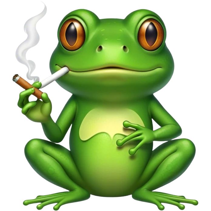 Can you make a frog smoking a joint  emoji