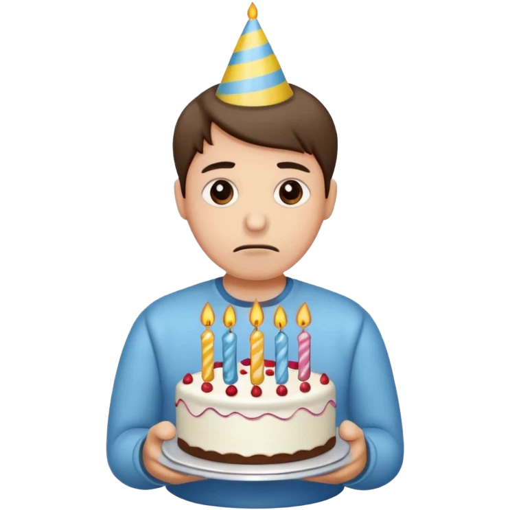 Sad birthday emoji
