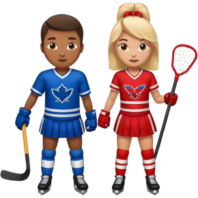 Hockey player and cheerleader emoji
