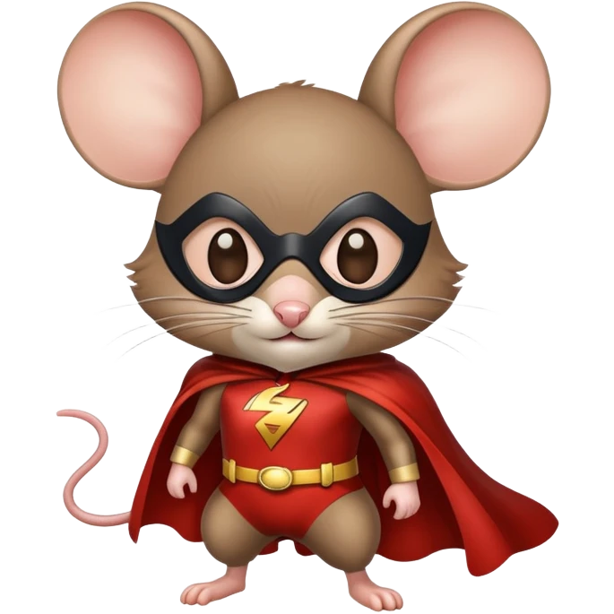 mouse wearing superhero costume emoji
