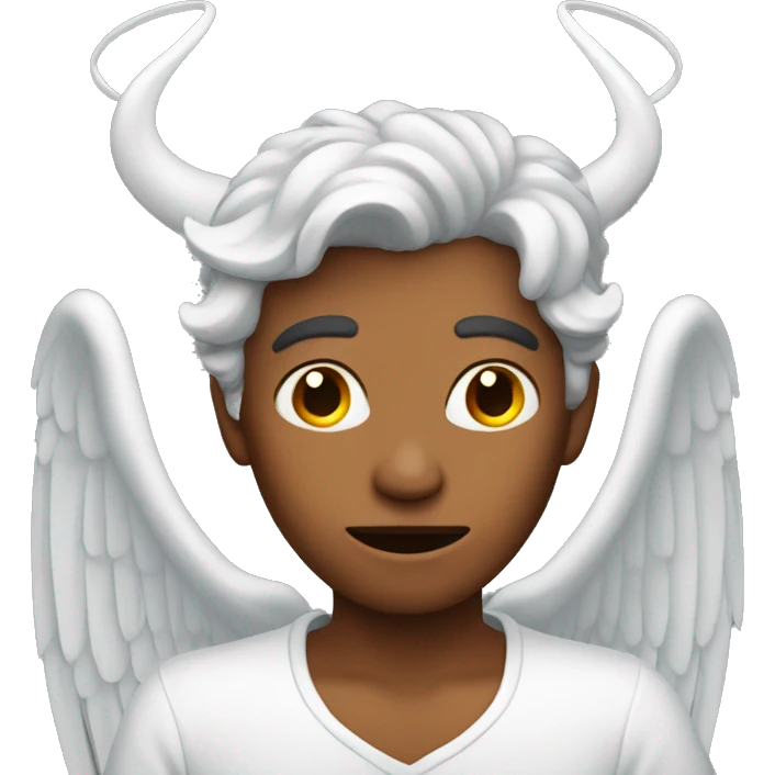 an angel with devil's horns emoji