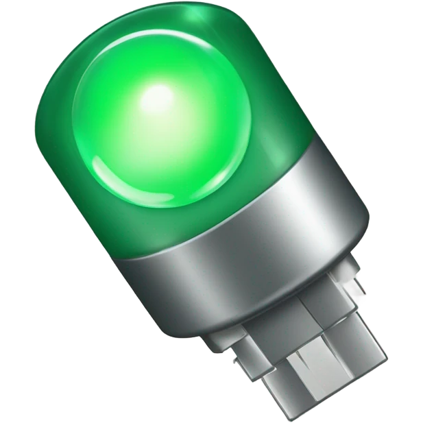 Green light emitting diode emoji