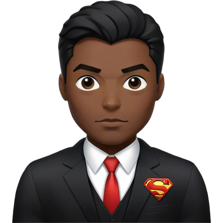 Superman black man avec un costume noir emoji
