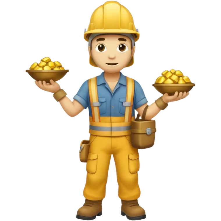 full body reptilian gold mining worker carrying a gold nugget emoji