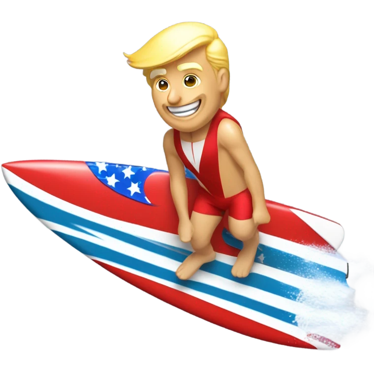 Donald j trump surfing on a rocket emoji