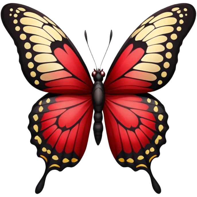 Beautiful still life, Butterfly with dark red and black wings emoji