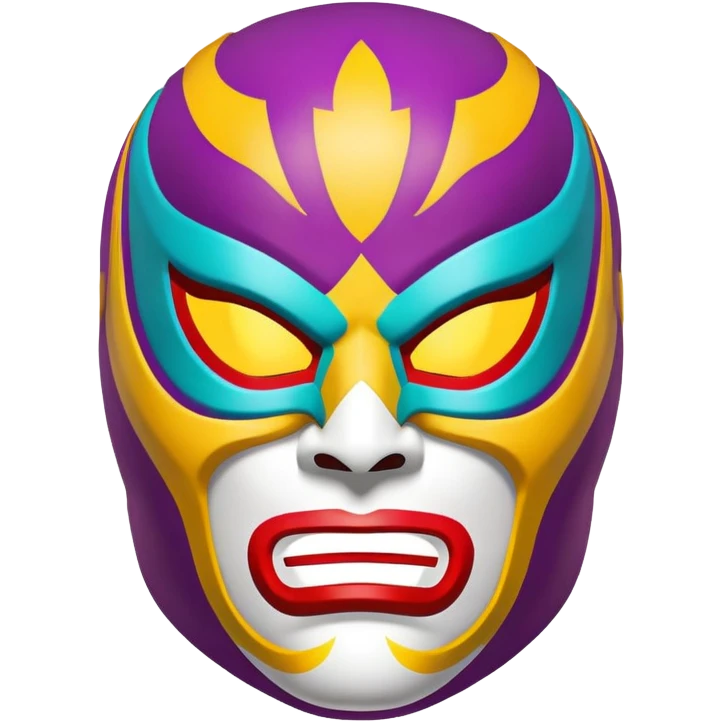 colorful sinister luchador mask with menacing expression emoji