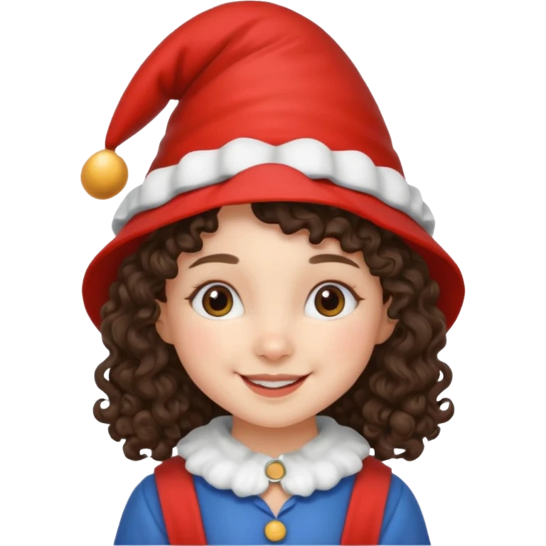 brunette little curly girl garden gnome emoji