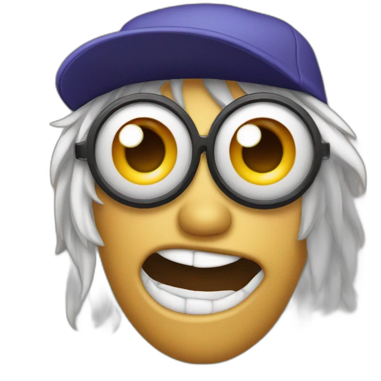 Emoji de cara hilando el ojo con gorra emoji