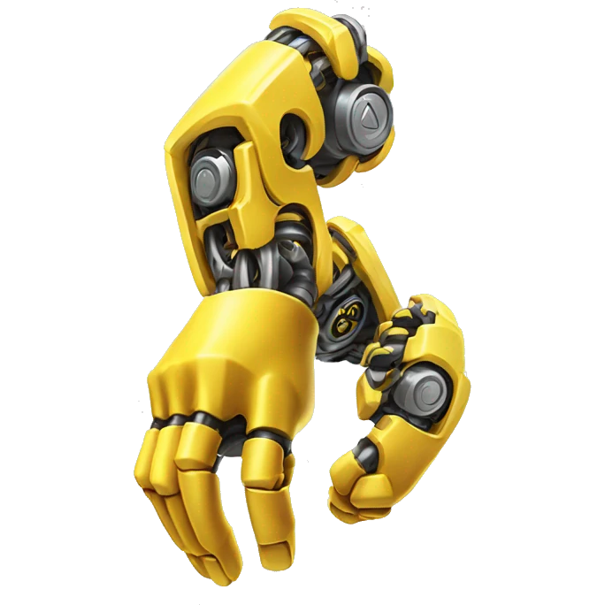 Flexing yellow mechanical cyborg bicep and arm emoji