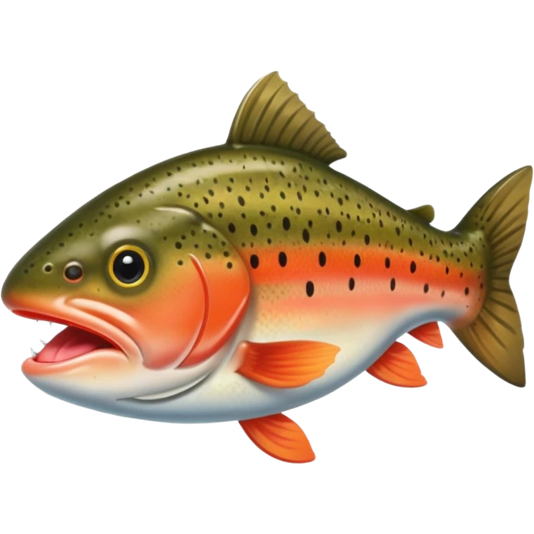 Trout with big lips and eyelashes looking down and nails emoji