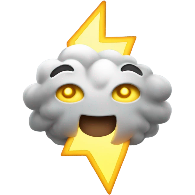 lightning with a smiling face emoji