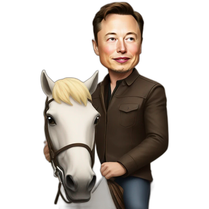 Elon musk on a horse emoji